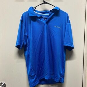 Large Blue Columbia Omni Shade Polo Shirt